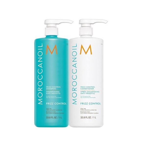 New: Moroccanoil Frizz Control Shampoo & Conditioner Liter Bundle (33.8 Fl. Oz.) - Picture 1 of 13
